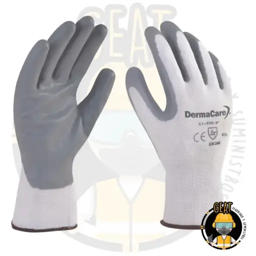 [51-800] Guante de Nylon Blanco con Nitrilo Espumado