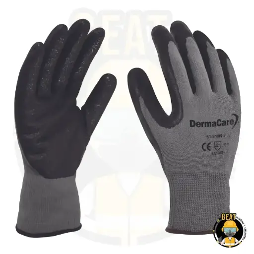 [51-810] Guante de Nylon Gris con Nitrilo Espumado DermaCare