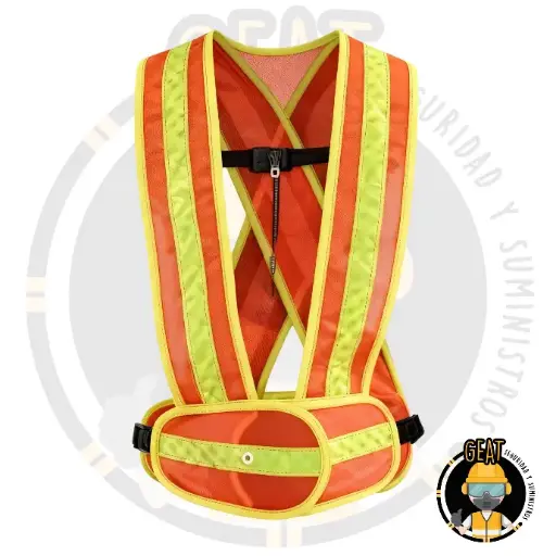 Chaleco MCA MCA. GEAT Mod.Carrillero Color Amarillo C/Anaranjado Talla Unitalla 