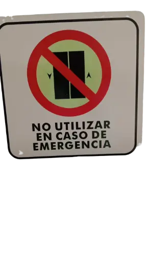 Señal de no utilizar en caso de emergencia de 20 x 20