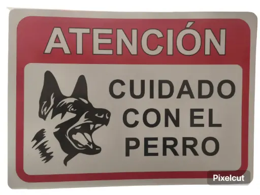 Señal Atención "Cuidado con el perro" de 35 x 25