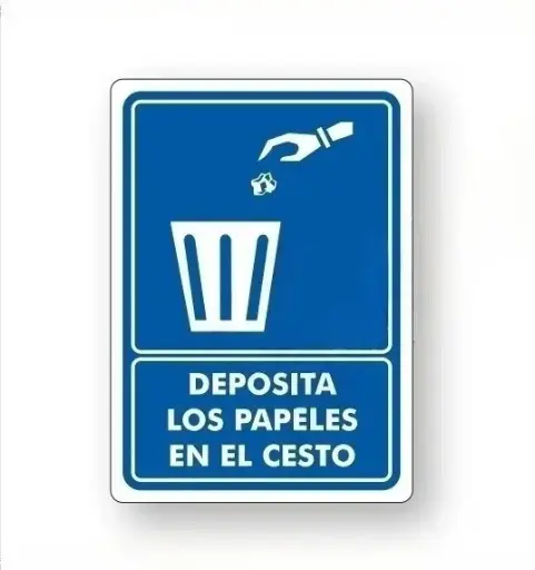 Deposita los papeles en el cesto 35 x 25