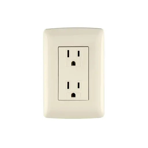 [48110] Contacto dúplex aterrizado, color marfil, línea Italiana