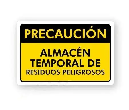 Señal de almacen temporal de residuos peligrosos 25*35 cm  