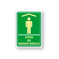 Señal de zona de menor riesgo 25*35 cm  