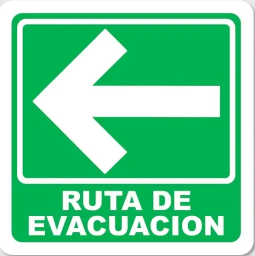Señal de ruta de evacuación < de 20*20 cm  