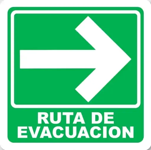 Señal de ruta de evacuación  de 20*20 cm