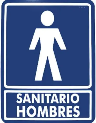 Señal de sanitarios hombres de 20*25 cm  