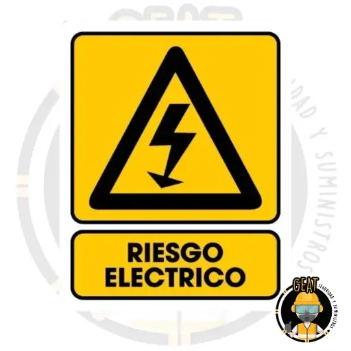 Señalamiento Fotoluminiscente en Estireno – Riesgo Eléctrico, 20 × 20 cm, Cal. 40