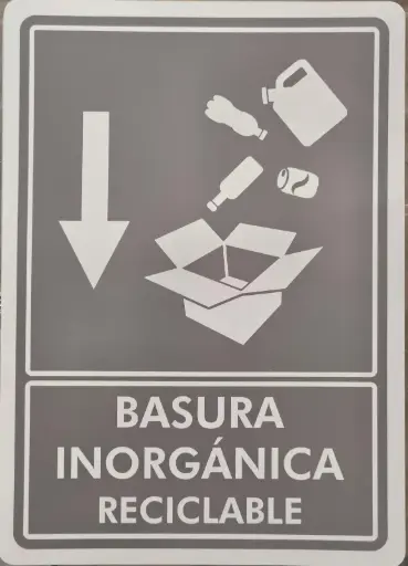 Señal de "Basura inorgánica reciclable" de 35*25 cm