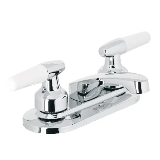 [49204] Mezcladora 4" para lavabo, nariz larga, manerales cono