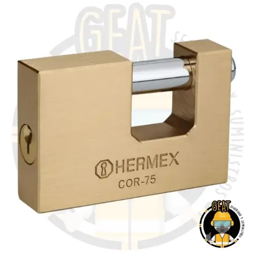 [43357] Candado Antipalanca de 75 mm – Cuerpo de Latón con Llave Tradicional