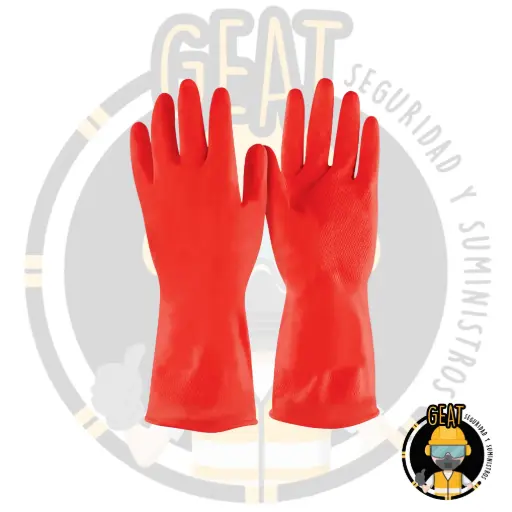 [29947] Guantes de latex para limpieza rojos ch