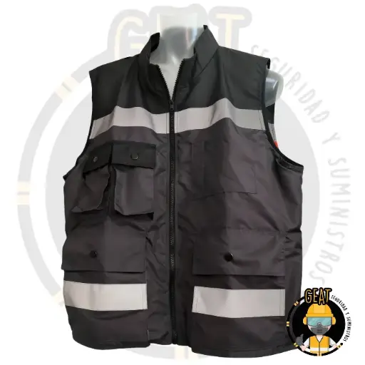 [C1450S] Chaleco GEAT Ejecutivo Rompevientos – Negro con Gris